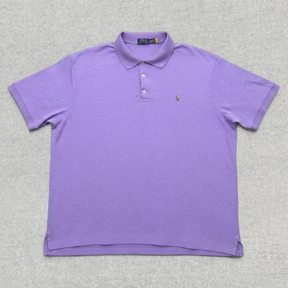 Polo Ralph Lauren Shirt Men's 2XB Big Purple Heather Soft Cotton Flesh Pony Polo